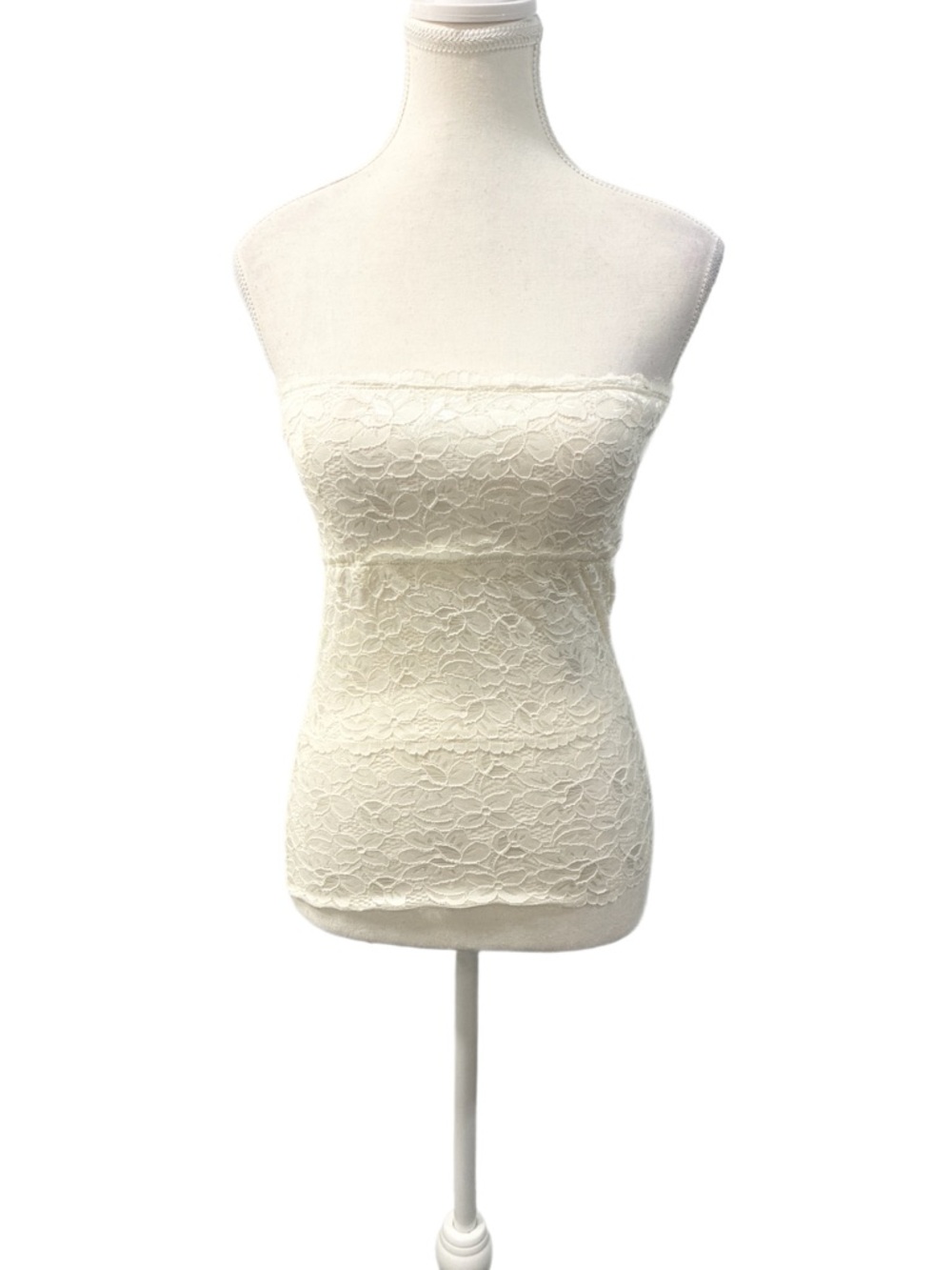 Costa Blanca Off White Babydoll Lace Strapless Camisole Size Small